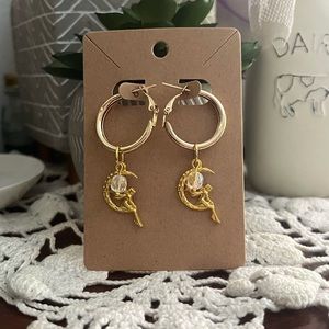*3 for $20* Celestial Fairy Dangle Gold Hoop Earrings